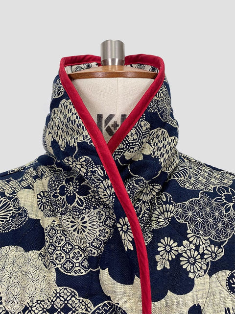 Japanese Patchwork Fabric | Collar Detailing | Coaroon Cocoon Coat