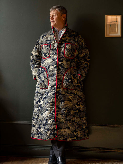 Japanese Patchwork Fabric | Coaroon Cocoon Coat with Model