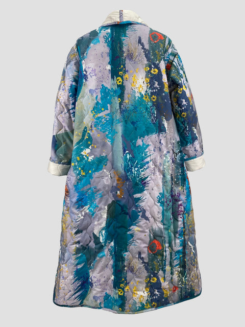 Mhairi Helena - Tern of the Tides Print | Luxury Cocoon Coat | Back of Garment