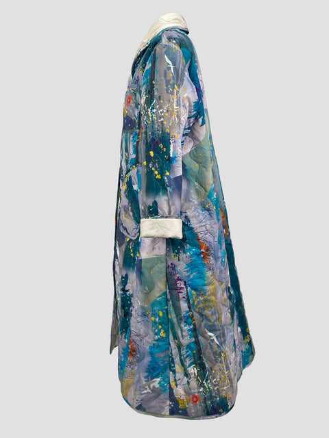 Mhairi Helena - Tern of the Tides Print | Luxury Cocoon Coat | Side of Garment